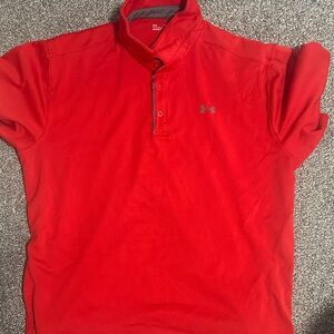 Under Armour Men’s Red Short-Sleeve Quarter-Placket Polo